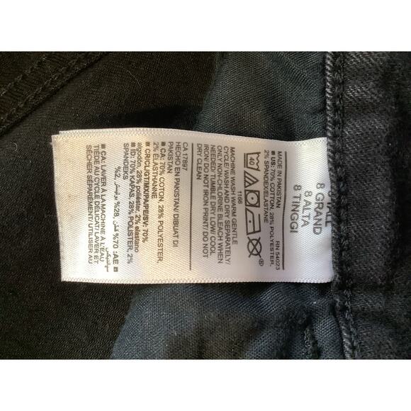 Old Navy Women's Size 8 Tall Mid Rise Rockstar Super Skinny Black Jeans - 663 - Picture 9 of 9